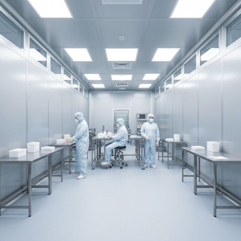 Pharmaceutical cleanroom with hygienic cladding